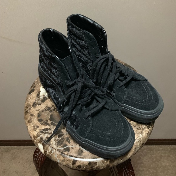 black velvet high top vans